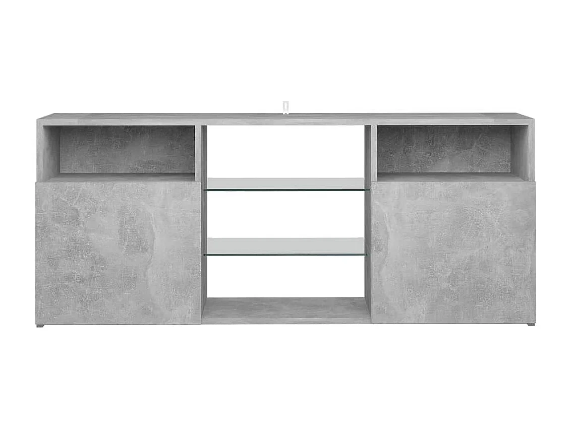 Mueble TV con luces LED gris hormigón 120x30x50 cm