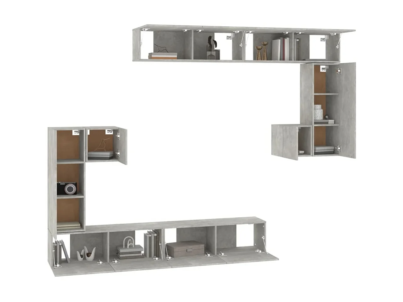 Mueble TV de pared Gris hormigón Madera contrachapada