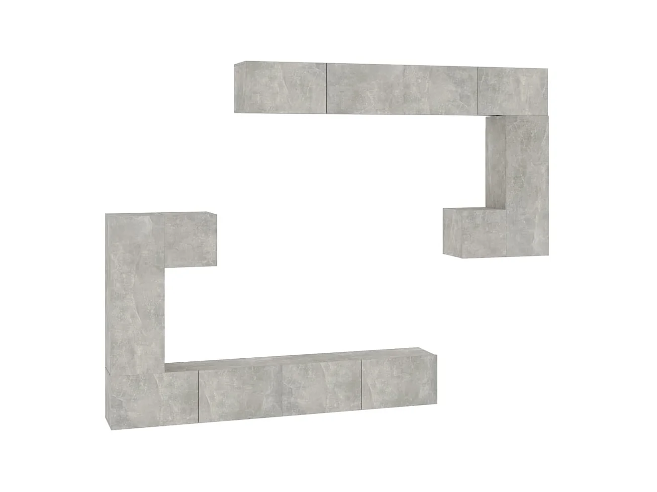 TV-meubel voor wandmontage Betongrijs Bewerkt hout