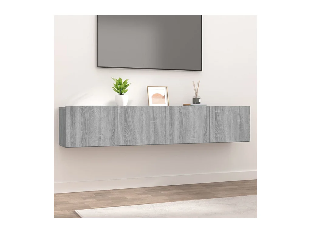 Meubles TV 2 pcs Sonoma gris 80x30x30 cm Bois d'ingénierie