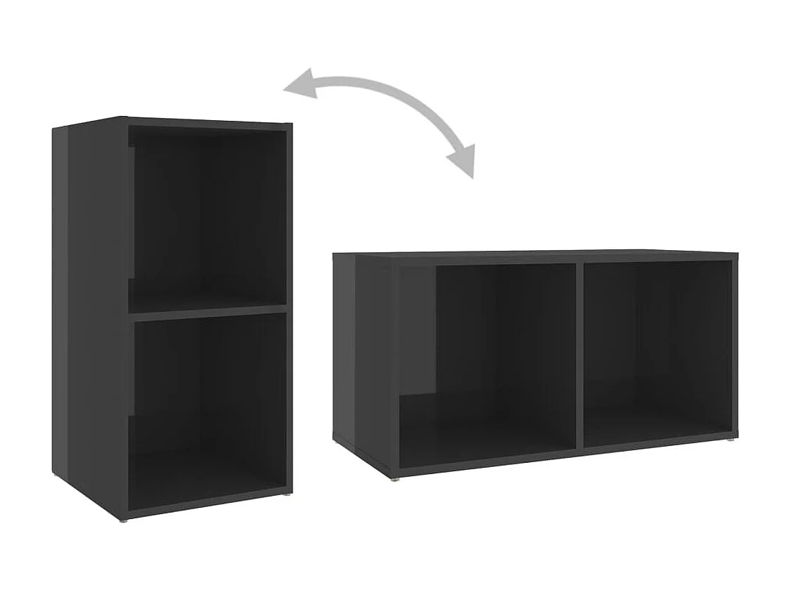 Mueble TV 2 uds Aglomerado gris brillo 72x35x36,5 cm