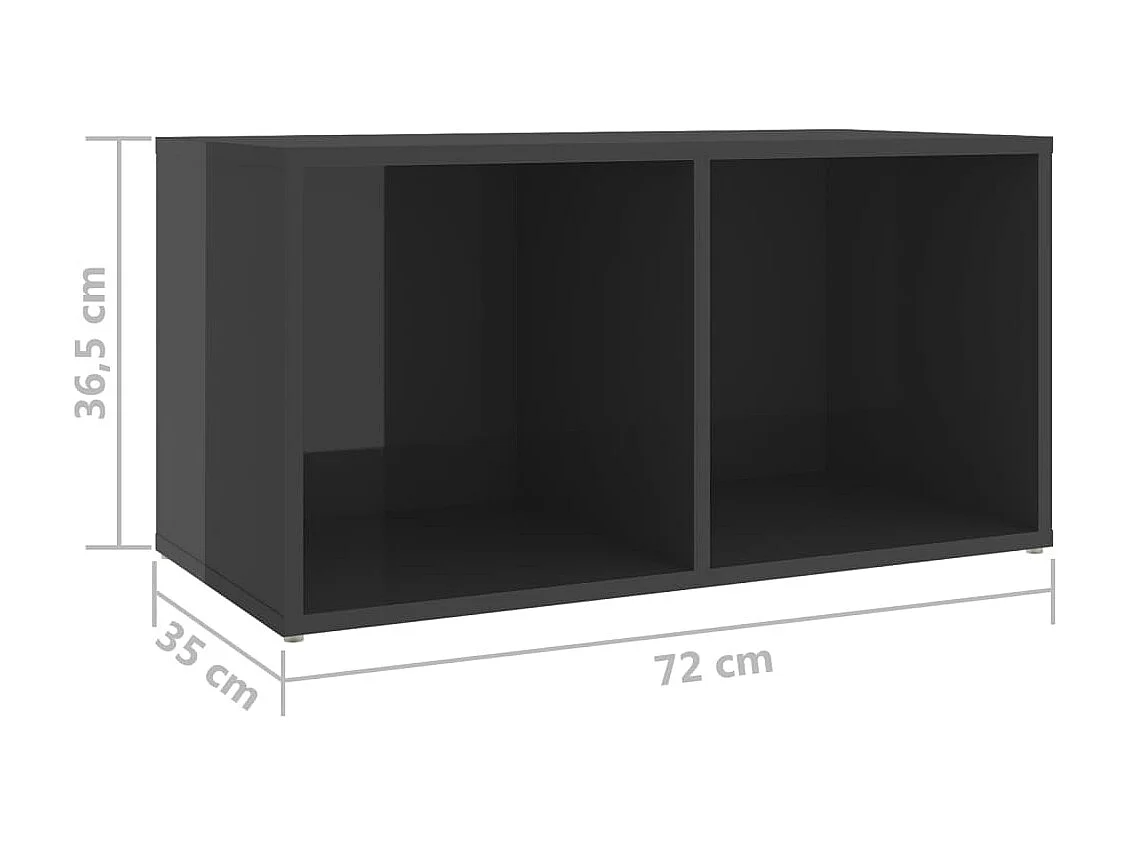 TV meubel 2 stuks Glanzend grijs 72x35x36,5 cm Spaanplaat