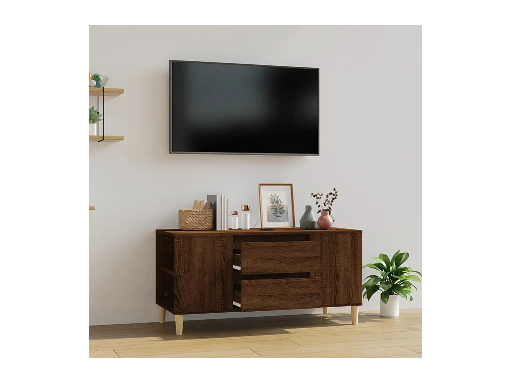 Meuble TV Chêne marron 102x44,5x50 cm Bois d'ingénierie