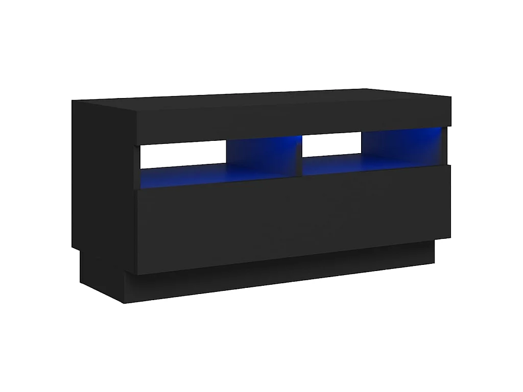 Mobile TV con luci LED nero 80x35x40 cm