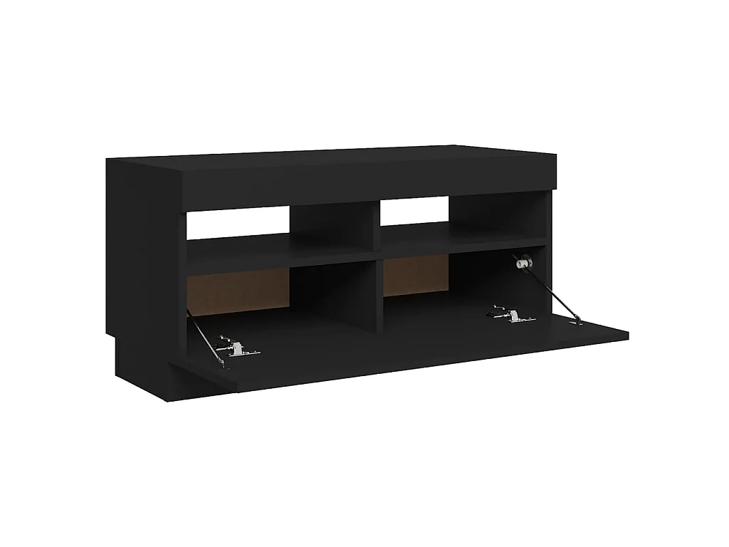 Mobile TV con luci LED nero 80x35x40 cm