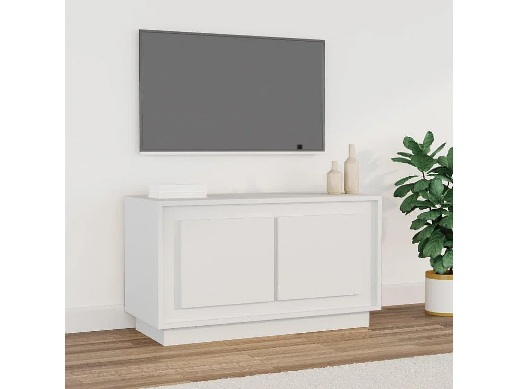 Meuble TV blanc 80x35x45 cm bois d'ingénierie