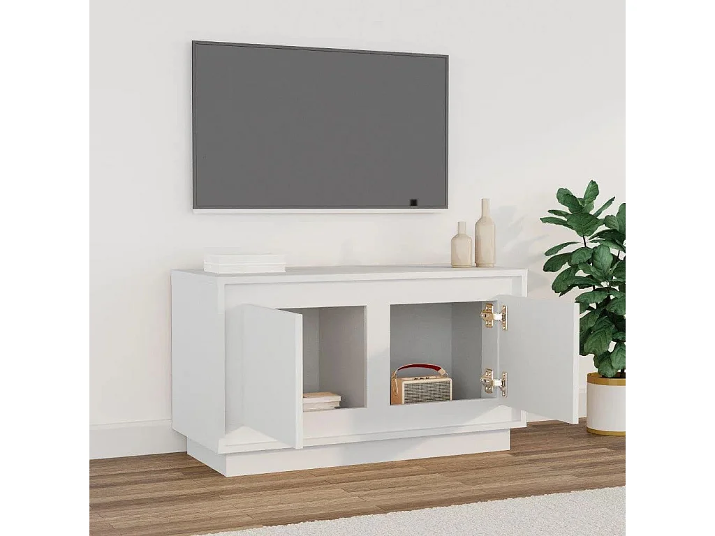 Meuble TV blanc 80x35x45 cm bois d'ingénierie