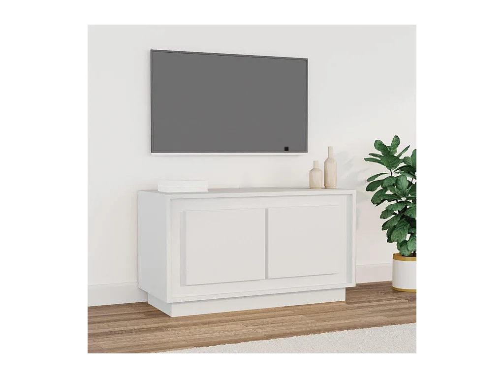 Meuble TV blanc 80x35x45 cm bois d'ingénierie