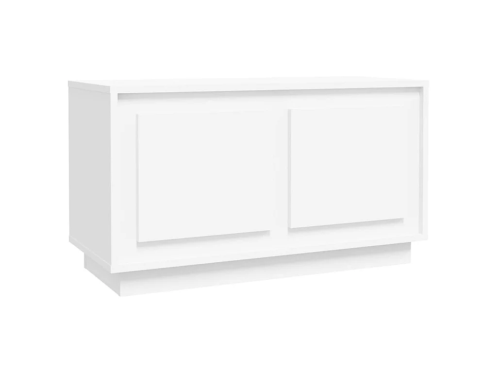 Weißer TV-Schrank 80x35x45 cm aus Holzwerkstoff