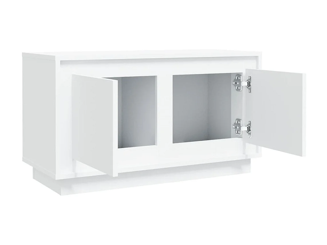 Weißer TV-Schrank 80x35x45 cm aus Holzwerkstoff