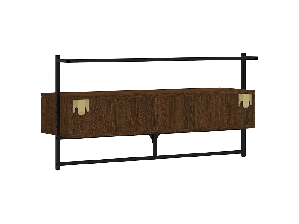 Bruin eiken tv-wandmeubel 100,5x30x51 cm samengesteld hout