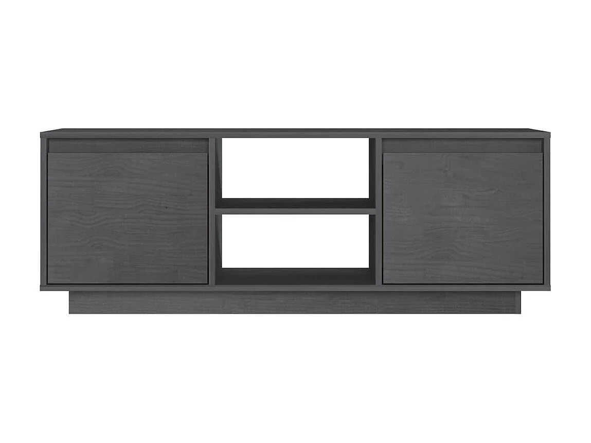 Meuble TV Gris 110x30x40 cm Bois de pin massif