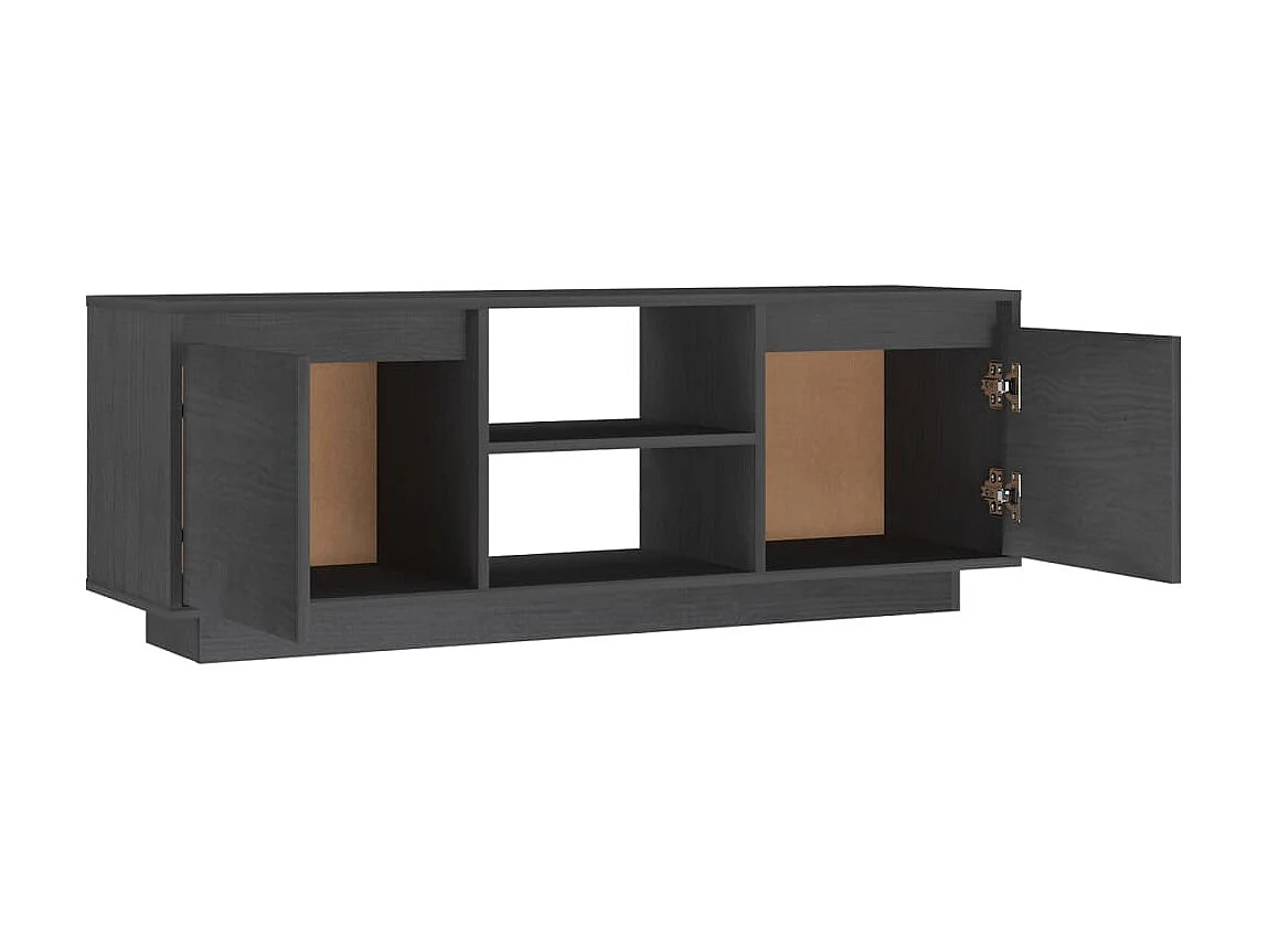 Meuble TV Gris 110x30x40 cm Bois de pin massif