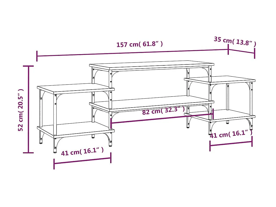 TV-Schrank Sonoma-Eiche 157x35x52 cm Holzwerkstoff