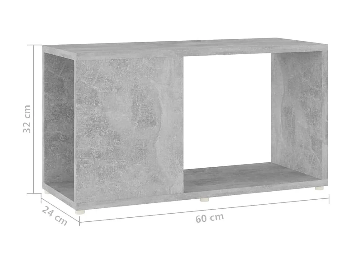 Meuble TV Gris béton 60x24x32 cm Aggloméré