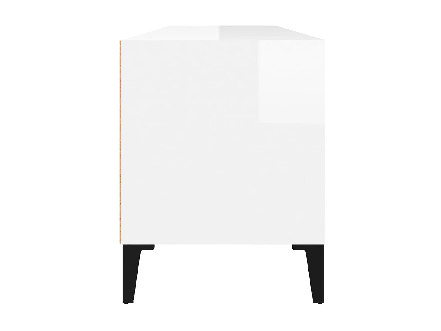 Meuble TV blanc brillant 100x34,5x44,5 cm bois d'ingénierie