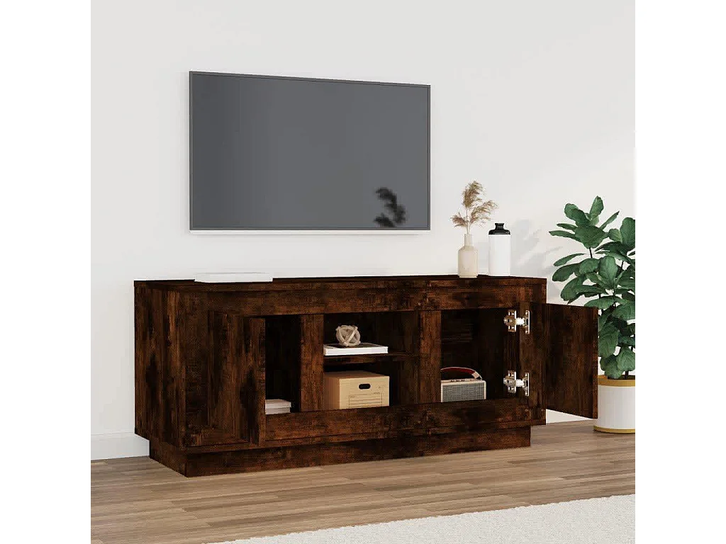 Mobile TV rovere affumicato 102x35x45 cm in derivati del legno