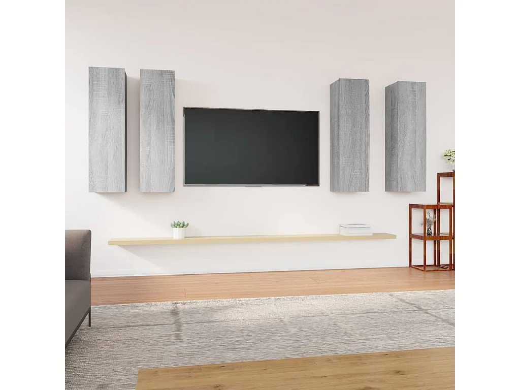 Meubles TV 4 pcs Sonoma gris 30,5x30x110 cm Bois d'ingénierie