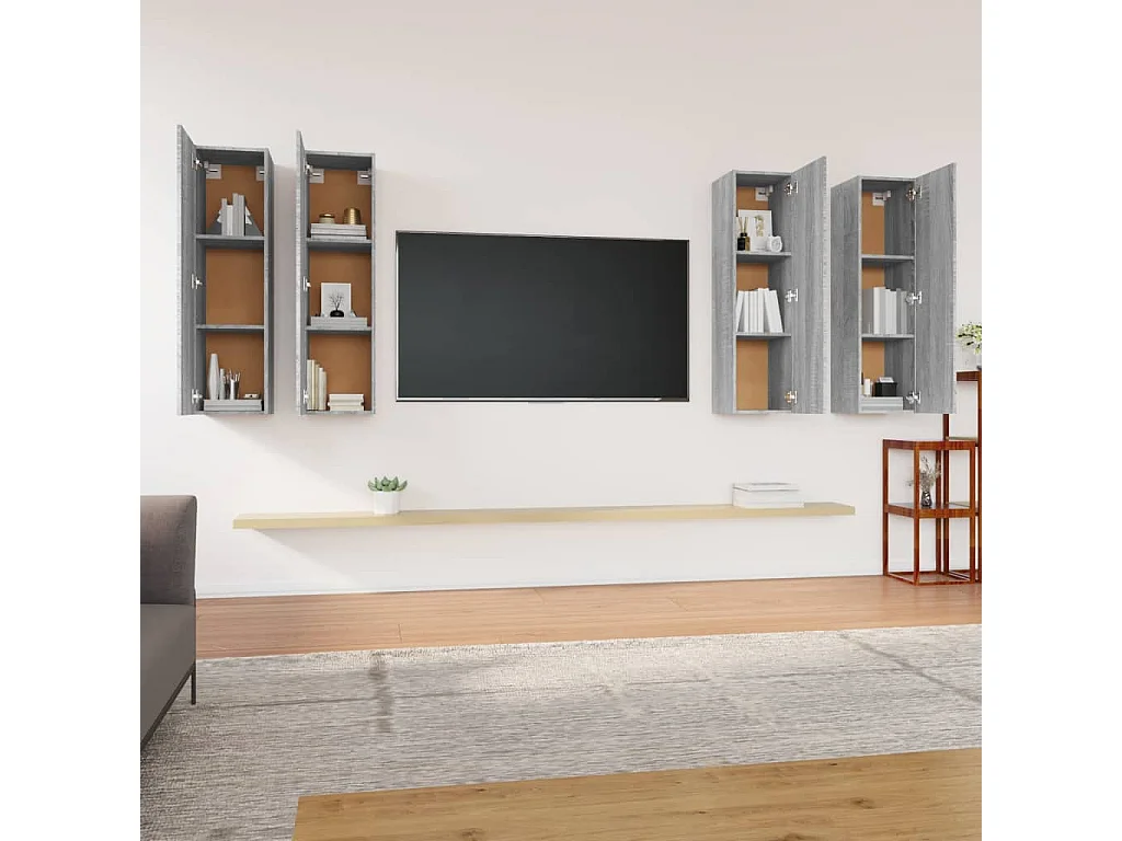 Meubles TV 4 pcs Sonoma gris 30,5x30x110 cm Bois d'ingénierie