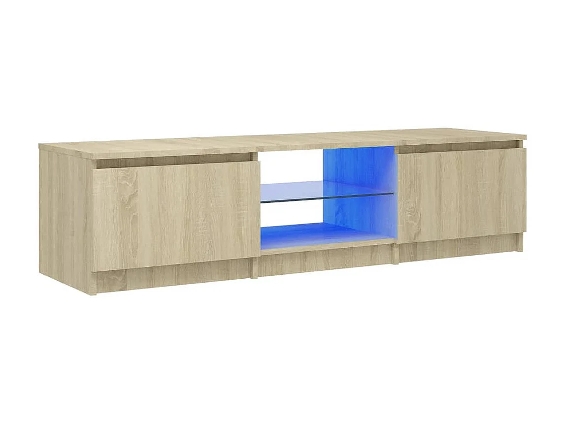 Móvel de TV com luzes LED carvalho sonoma 140x40x35,5 cm