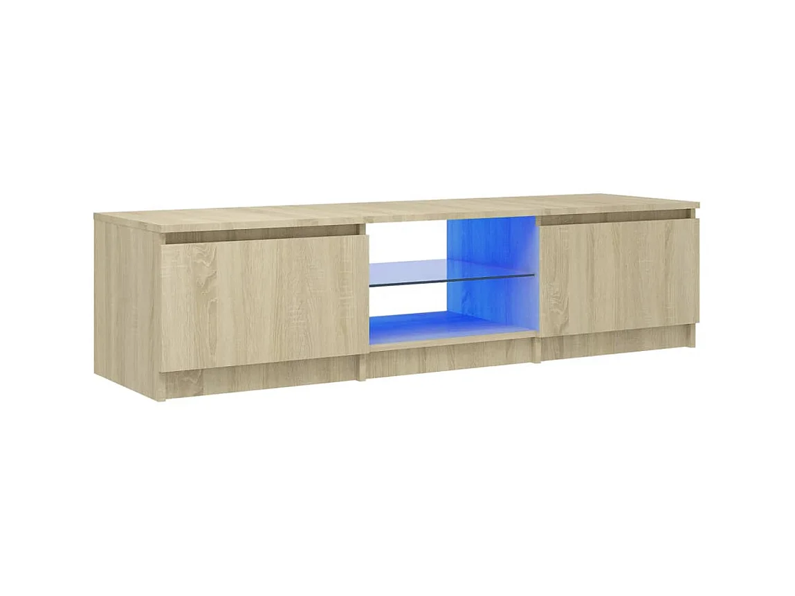 Meuble TV avec lumières LED chêne sonoma 140x40x35,5 cm