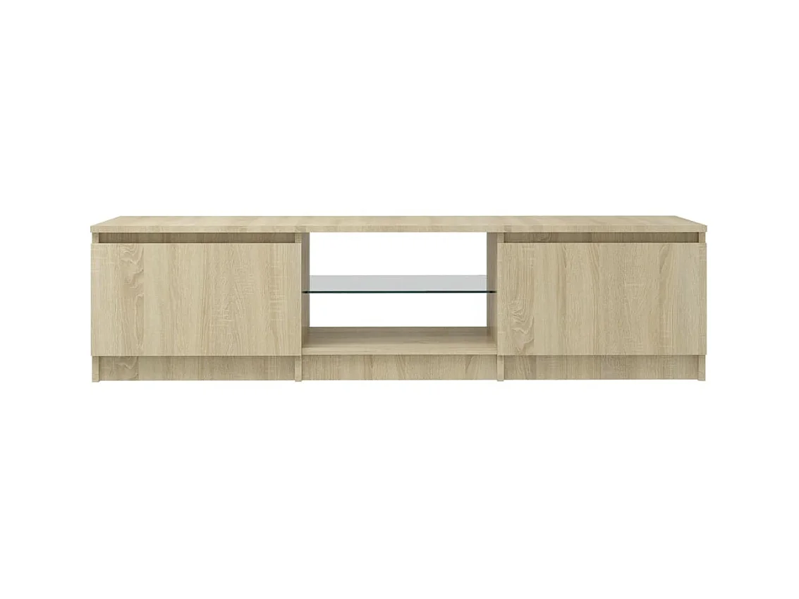 Meuble TV avec lumières LED chêne sonoma 140x40x35,5 cm