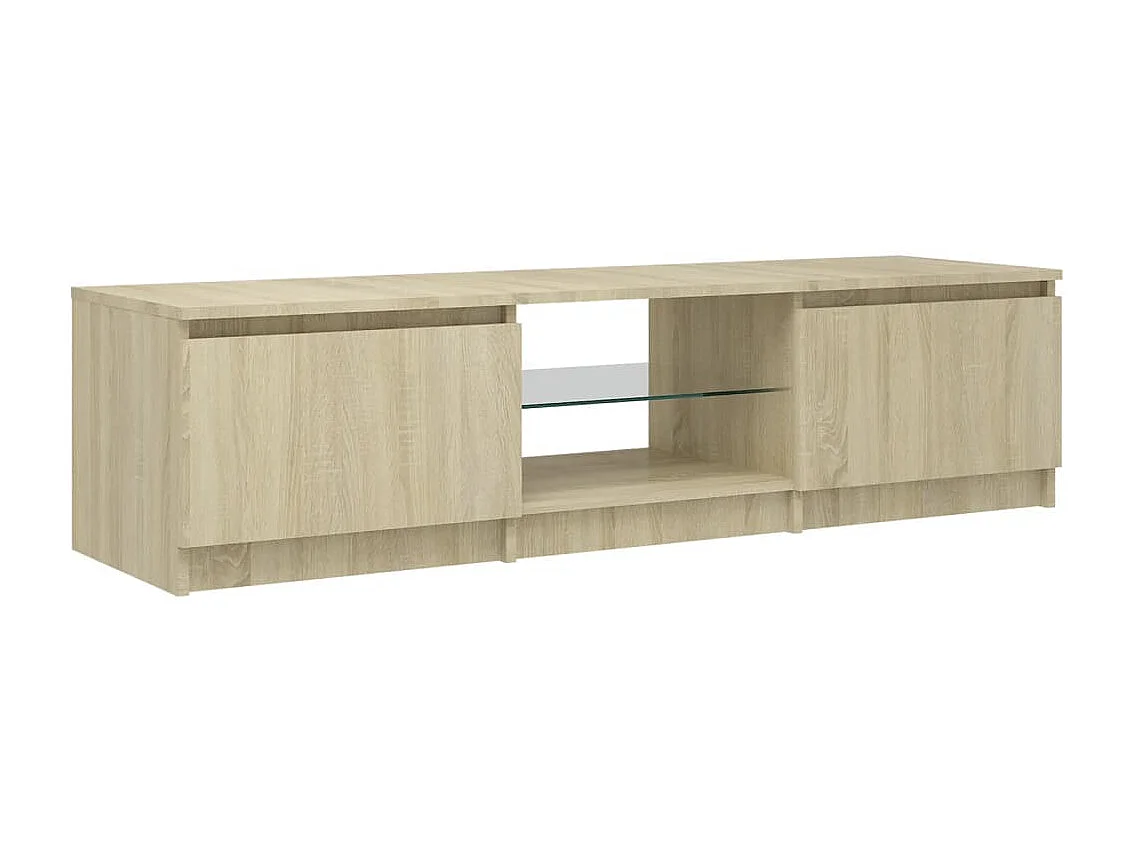 Meuble TV avec lumières LED chêne sonoma 140x40x35,5 cm