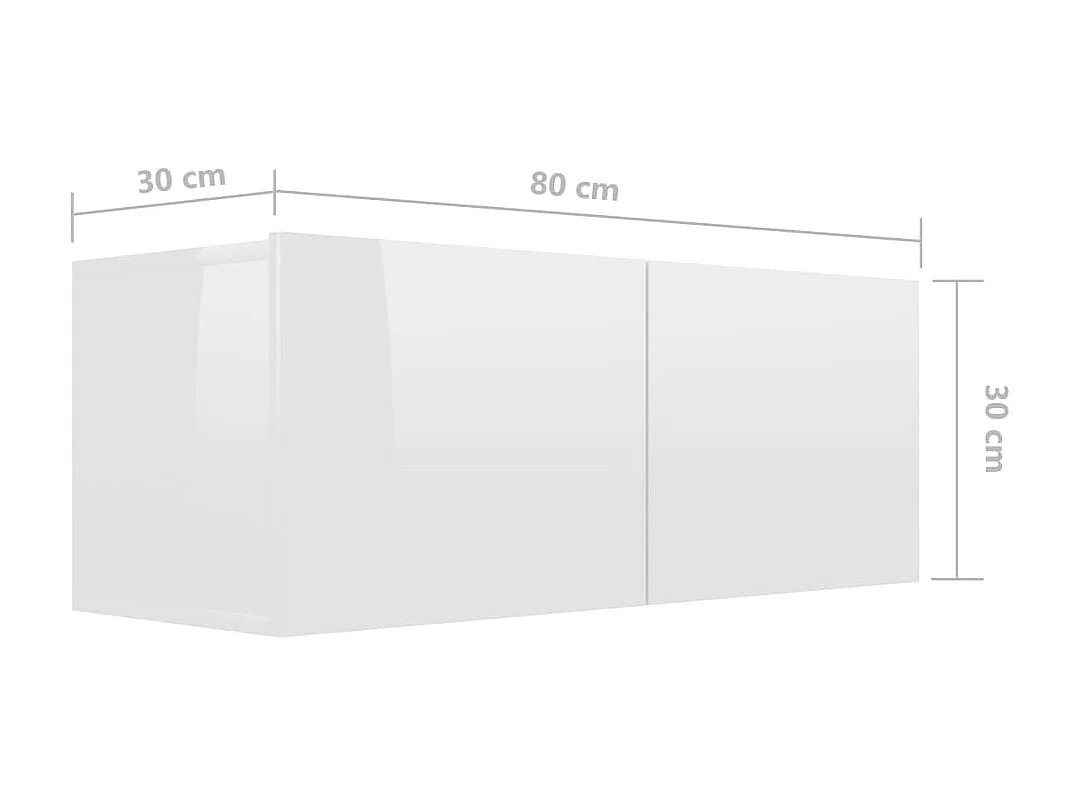 2-delige TV-kastenset Glanzend wit spaanplaat