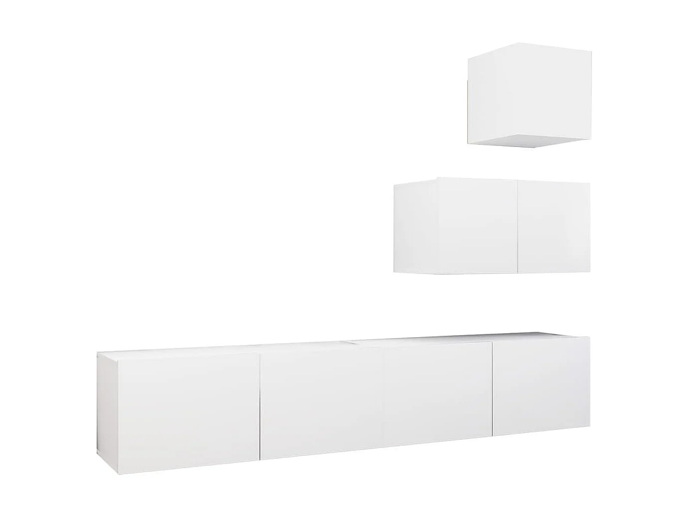 Ensemble de meuble TV 4 pcs Blanc Aggloméré