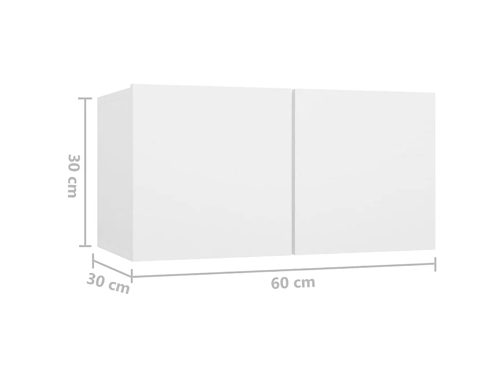 Ensemble de meuble TV 4 pcs Blanc Aggloméré