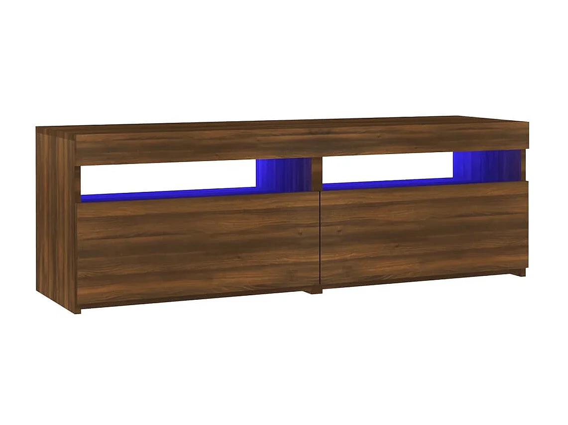 Meuble TV avec lumières LED chêne marron 120x35x40 cm