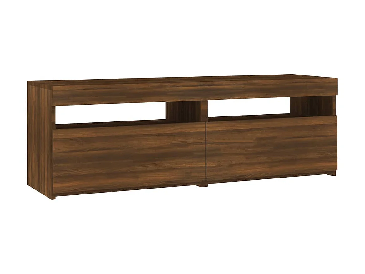 Meuble TV avec lumières LED chêne marron 120x35x40 cm