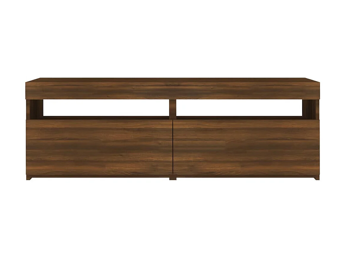 Meuble TV avec lumières LED chêne marron 120x35x40 cm