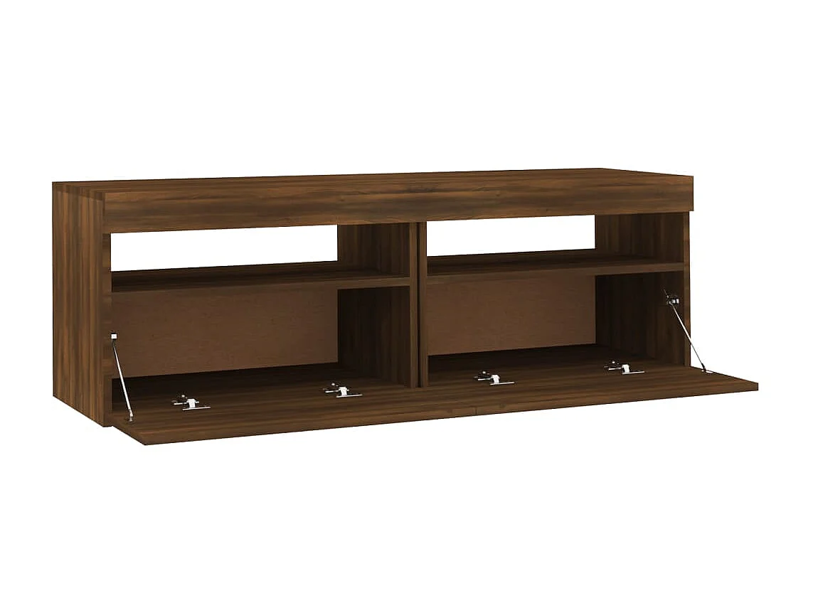 Meuble TV avec lumières LED chêne marron 120x35x40 cm