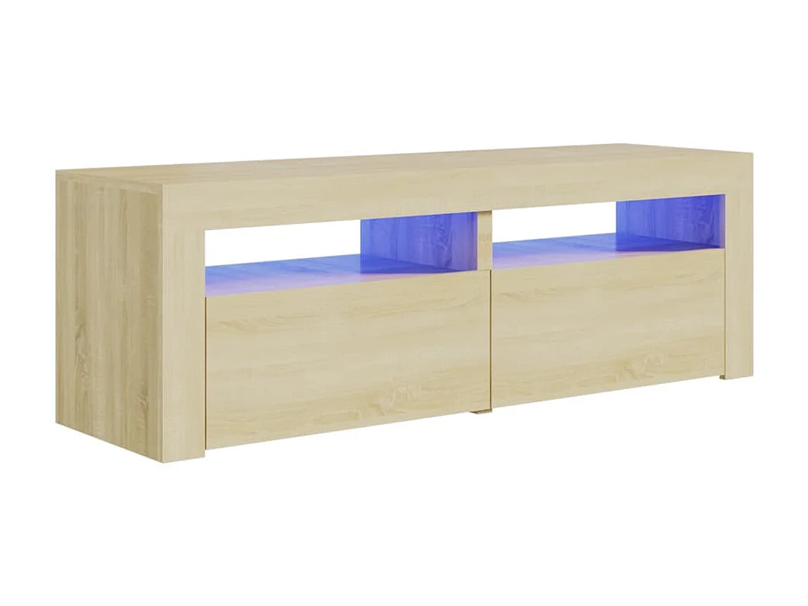 Meuble TV avec lumières LED chêne sonoma 120x35x40 cm