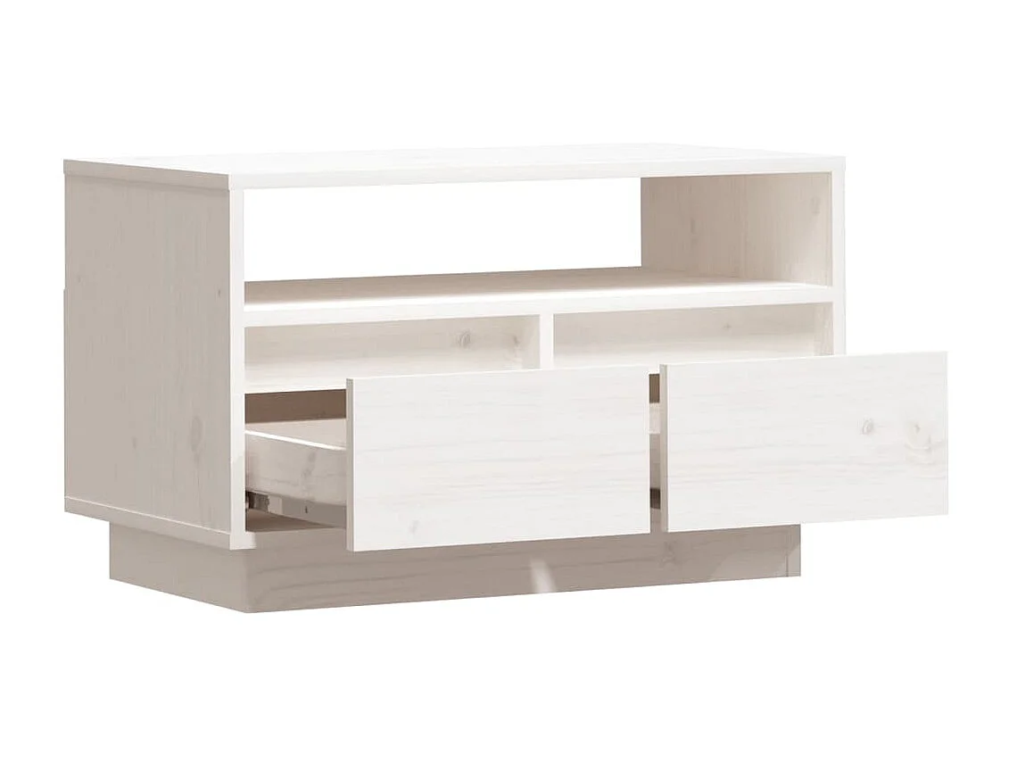 Weißer TV-Schrank 60x35x37 cm Massives Kiefernholz