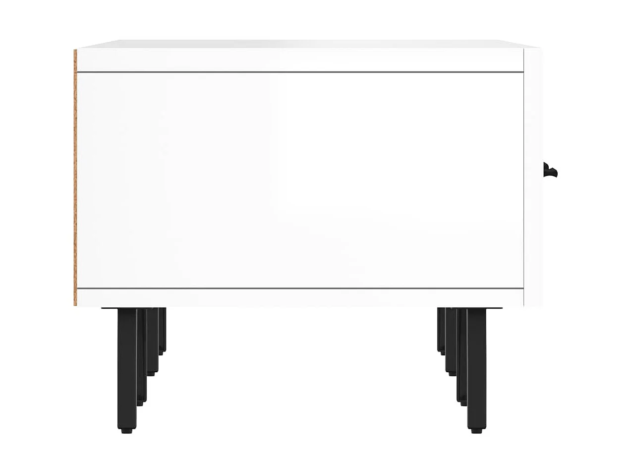 Mobile TV bianco lucido 150x36x30 cm in derivati del legno