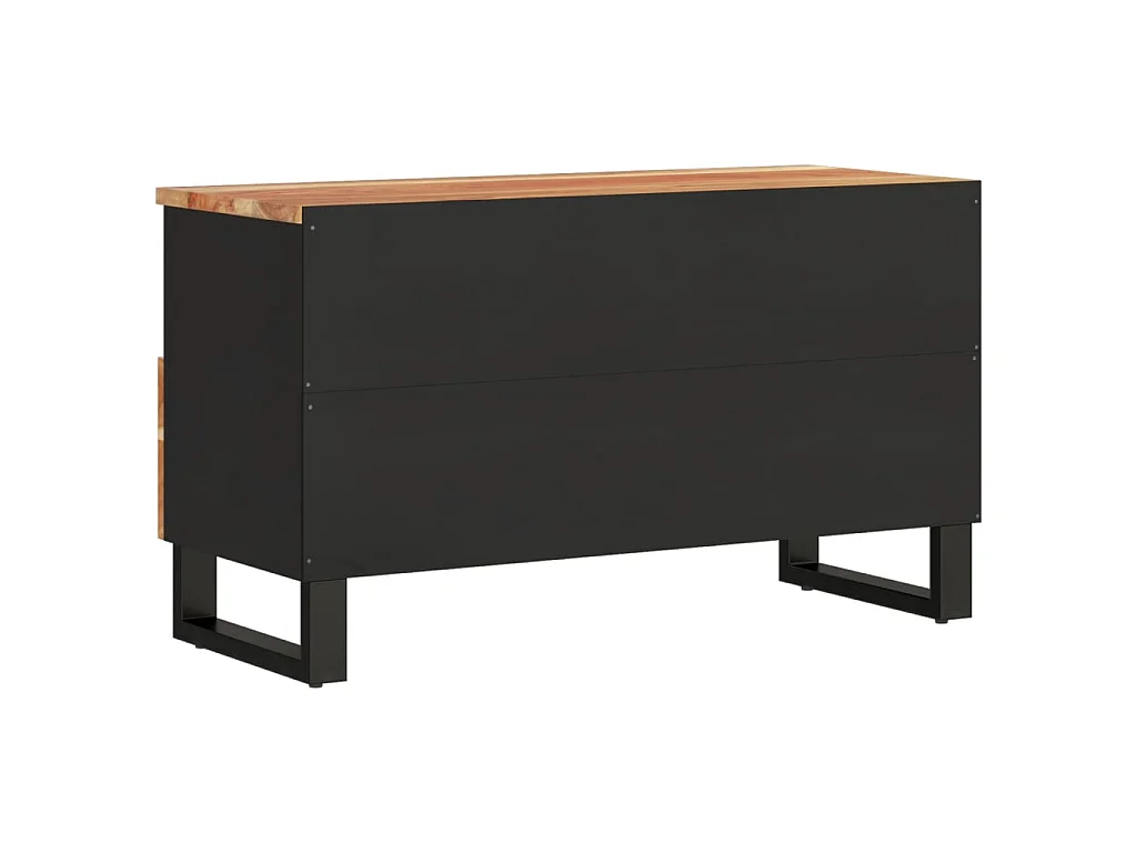 Meuble TV 80x33x46 cm bois d'acacia solide et bois d'ingénierie
