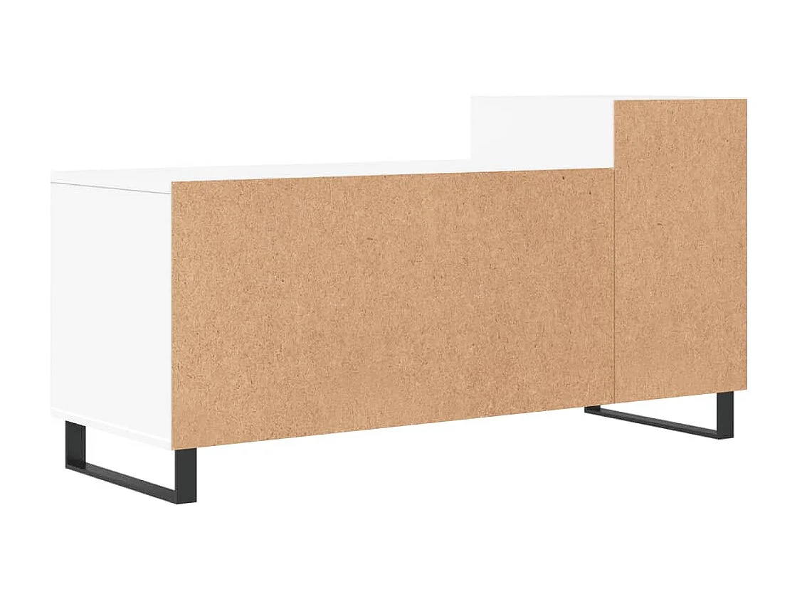 Mueble TV blanco 100x35x55 cm Madera contrachapada