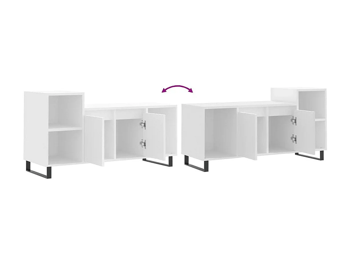 Mueble TV blanco 100x35x55 cm Madera contrachapada