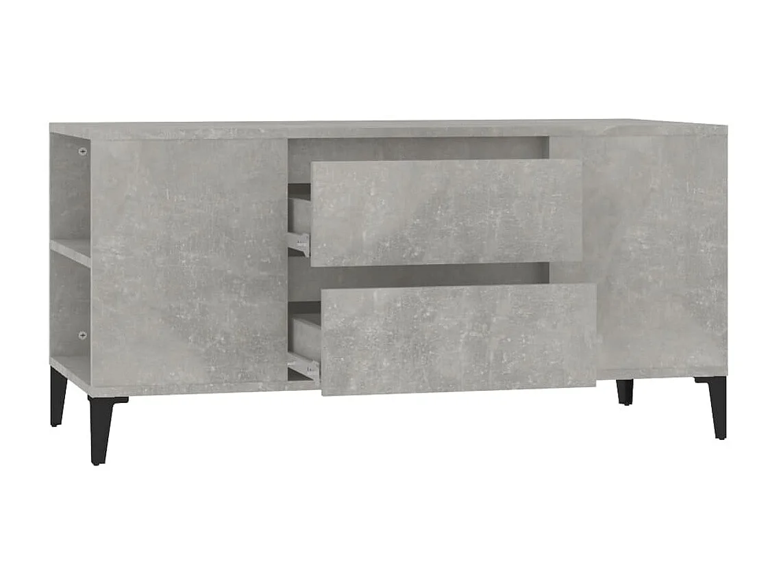 Meuble TV Gris béton 102x44,5x50 cm Bois d'ingénierie