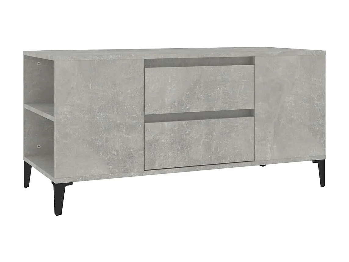 Meuble TV Gris béton 102x44,5x50 cm Bois d'ingénierie