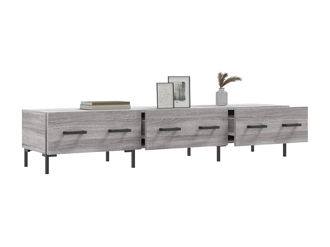 Mobile TV Sonoma grigio 150x36x30 cm in derivati del legno