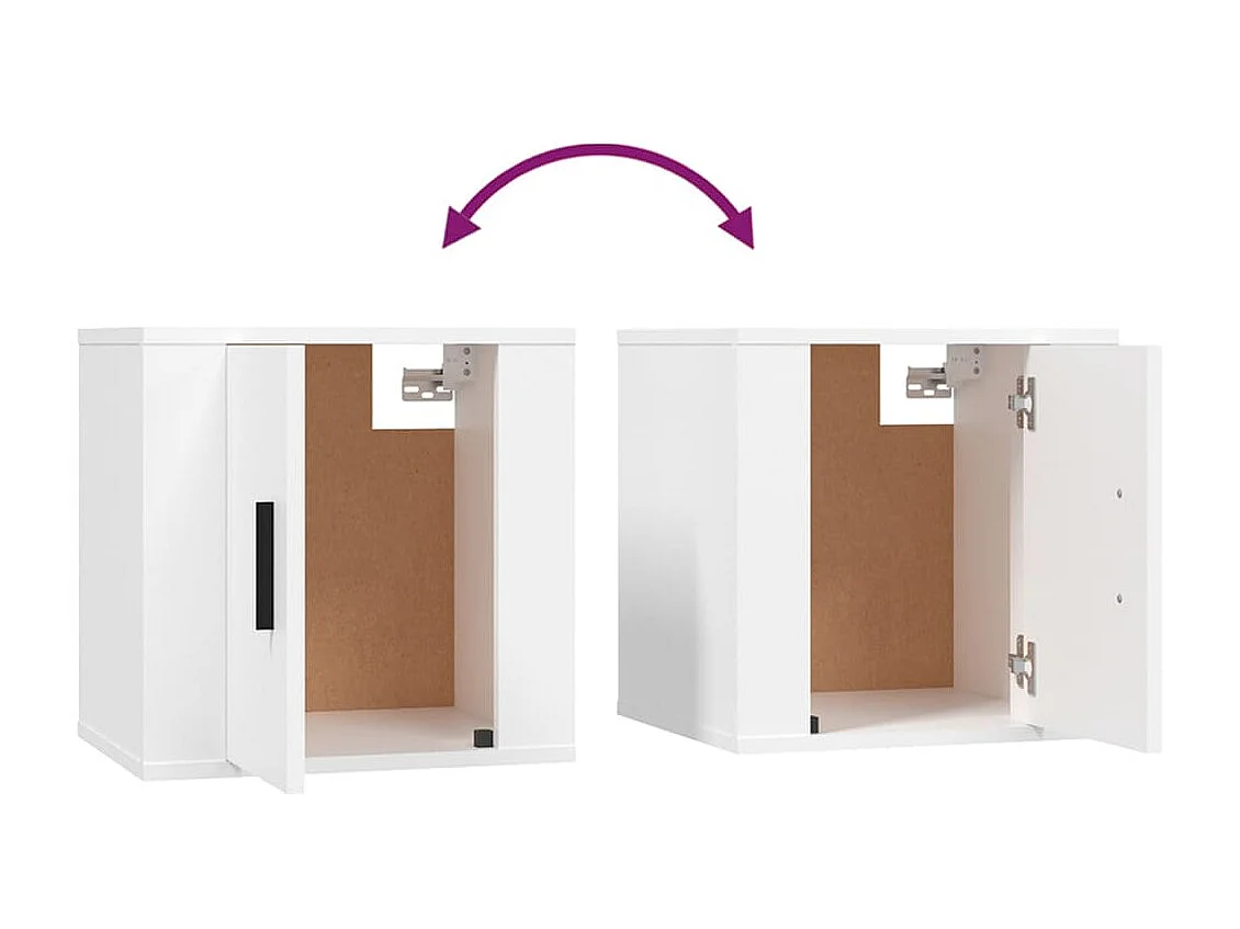 Set porta TV da 2 pezzi in MDF bianco