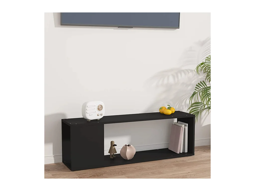 Meuble TV Noir 100x24x32 cm Aggloméré