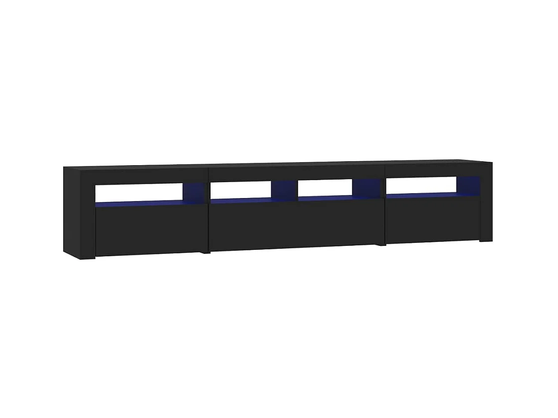 TV-meubel met LED-verlichting Zwart 210x35x40 cm