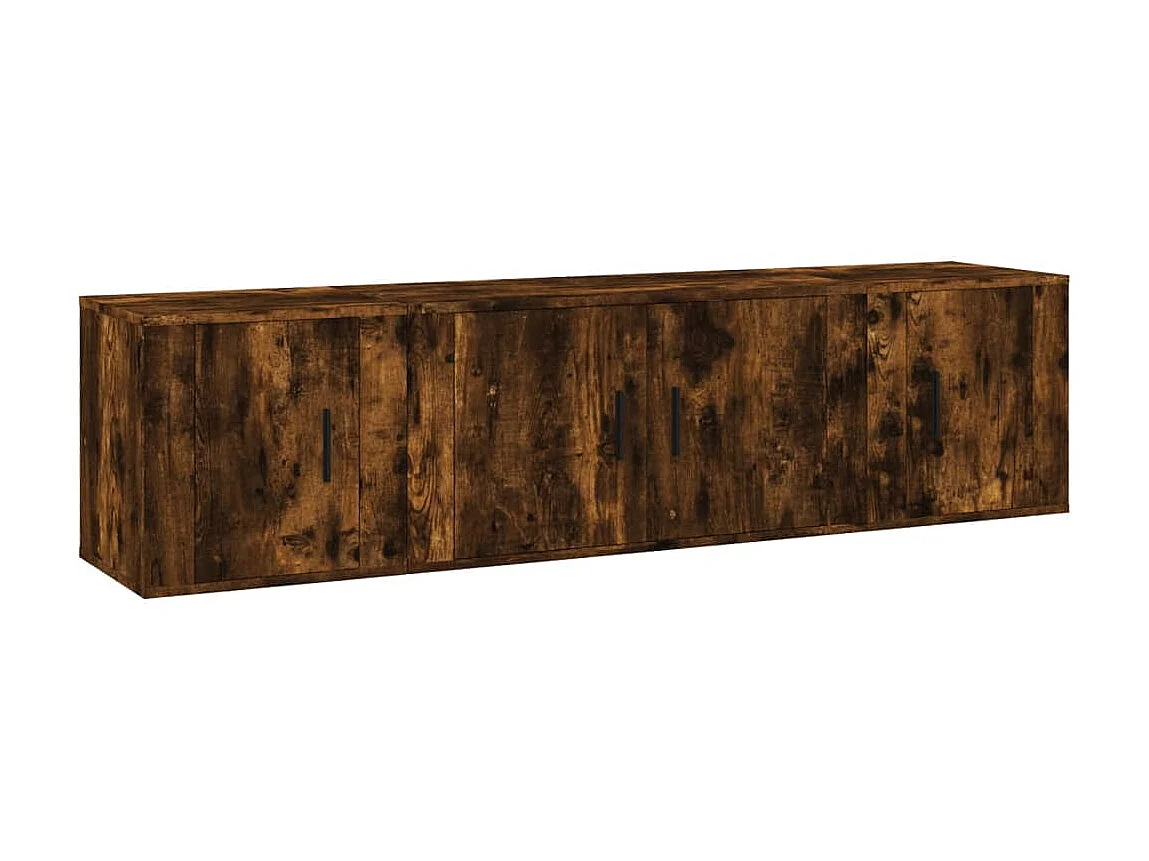 Juego de soporte para TV de 3 piezas de madera de ingeniería de roble ahumado