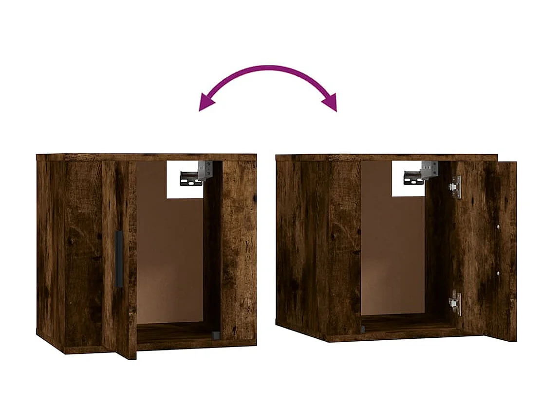 Juego de soporte para TV de 3 piezas de madera de ingeniería de roble ahumado