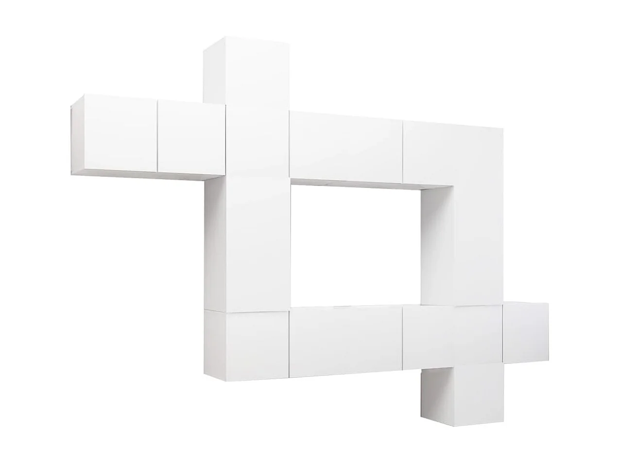 Ensemble de meuble TV 10 pcs Blanc Aggloméré