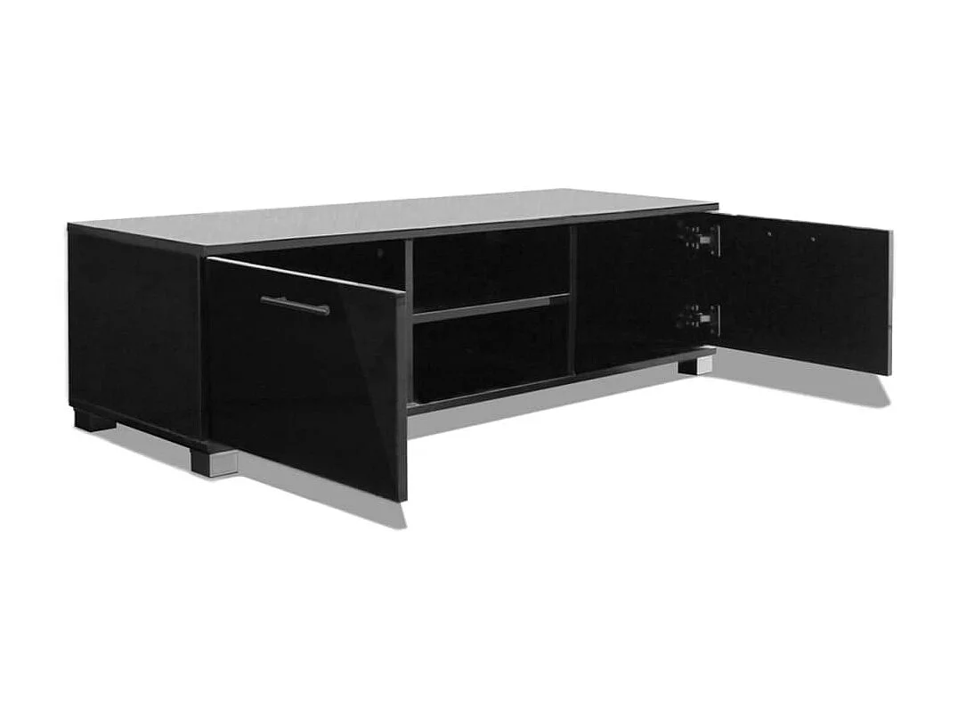 Meuble TV Noir brillant 120x40,5x35 cm